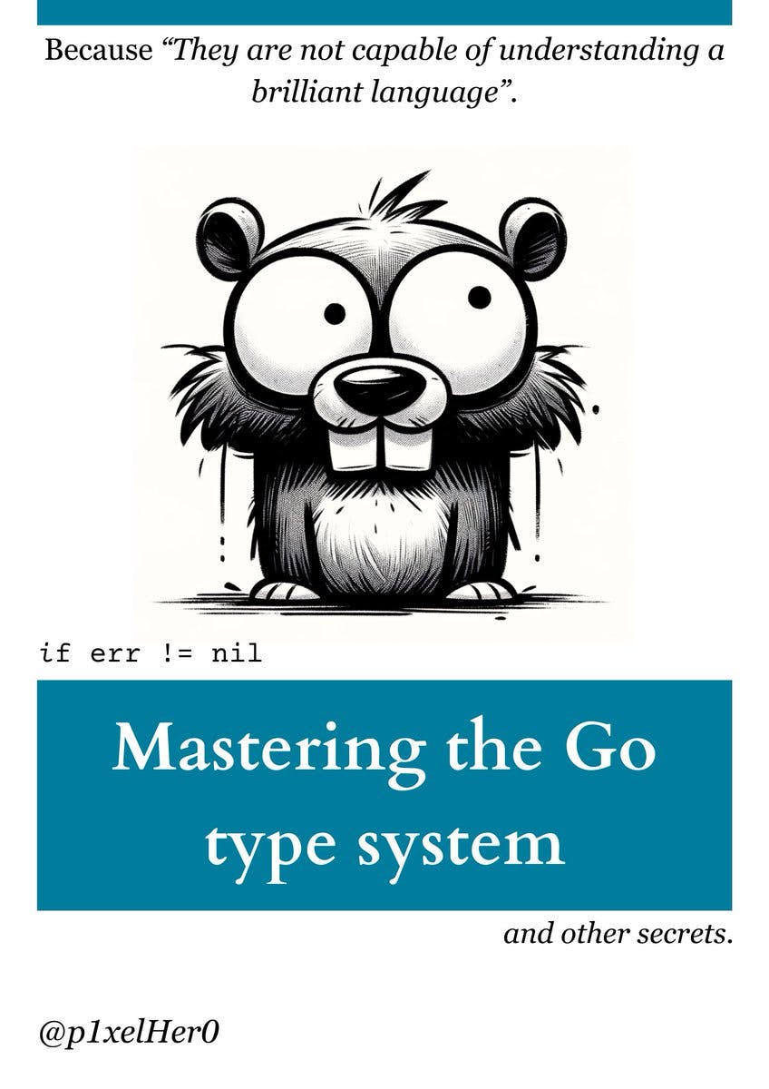 Mastering the Go type system | Because "They are not capable of understanding a brilliant language". | if err != nil